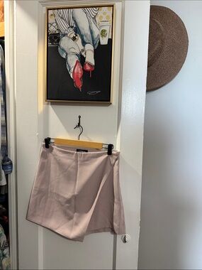 Express Blush Pink Tailored Mini Skort